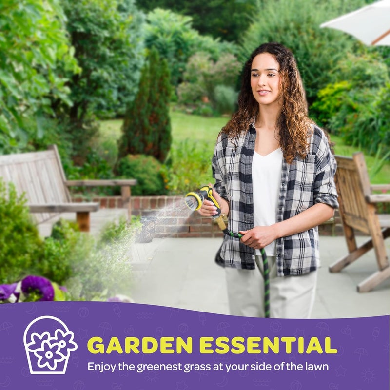 SEWANTA Hose Nozzle [Yellow] Heavy Duty Hose Sprayer With 10 Adjustable Watering Patterns. Thumb Control Design, Comfortable Ergonomic Grip, Garden Hose Nozzle for Watering Plants & Lawns/Fun showers/Cleaning - Image 2